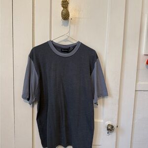 Puritan Two-Tone Crew Neck T-Shirt in Dark Gray and Light Gray